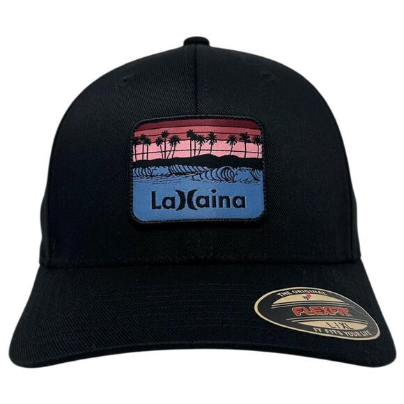 Hurley Men's Hat Lahaina Hawaii Patch Stretch Flex Fit Cap in L/XL Black - Picture 2 of 4